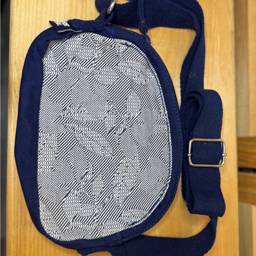 Lands' End Navy and White Belt Bag